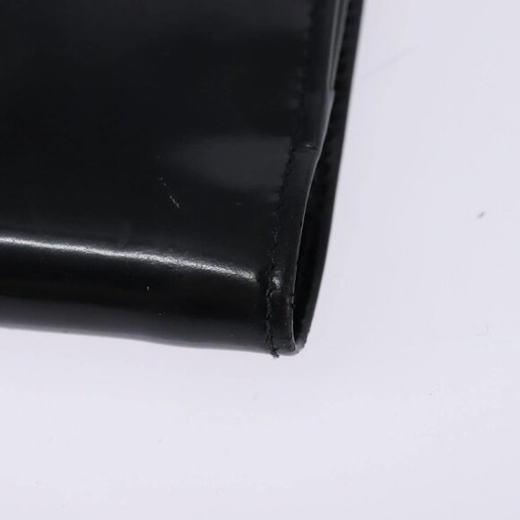 GUCCI Bifold Wallet Enamel Black Gold 035 2184 1909 0 Auth am8936 - Picture 10 of 16